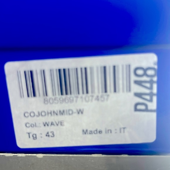 P448 John Mid Top EU 43 Lace Up Side Zip Shoes White Cream Mens 10.5 Womens 12 - Picture 6 of 7